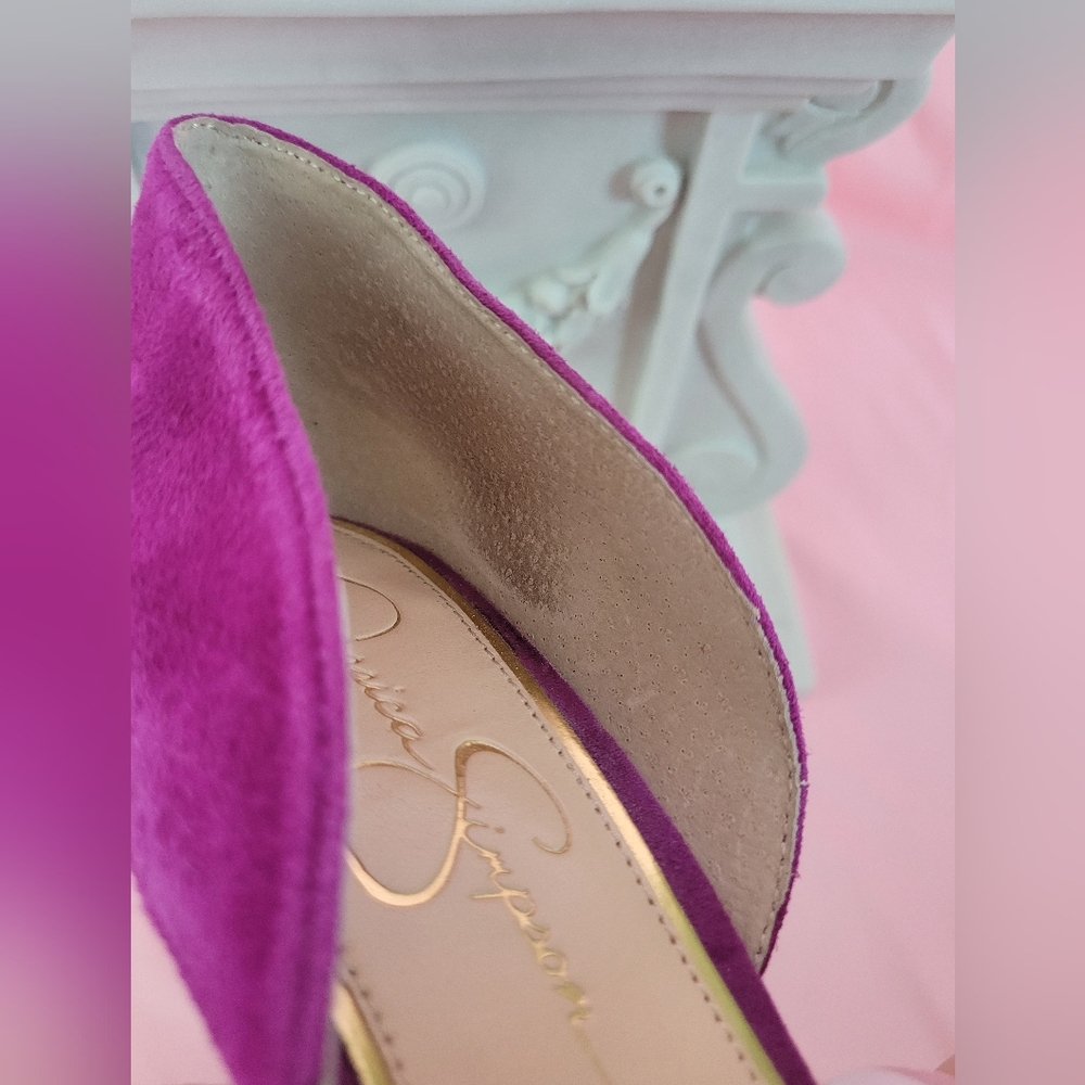 Jessica Simpson Suede Fuschia Women's Heels - Sz 8 - Picture 8 of 8